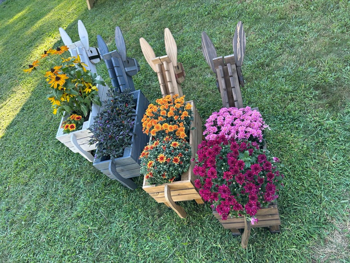 🏡Rustic Cedar Donkey Planter: Handmade Garden, Wedding and Nursery Decor